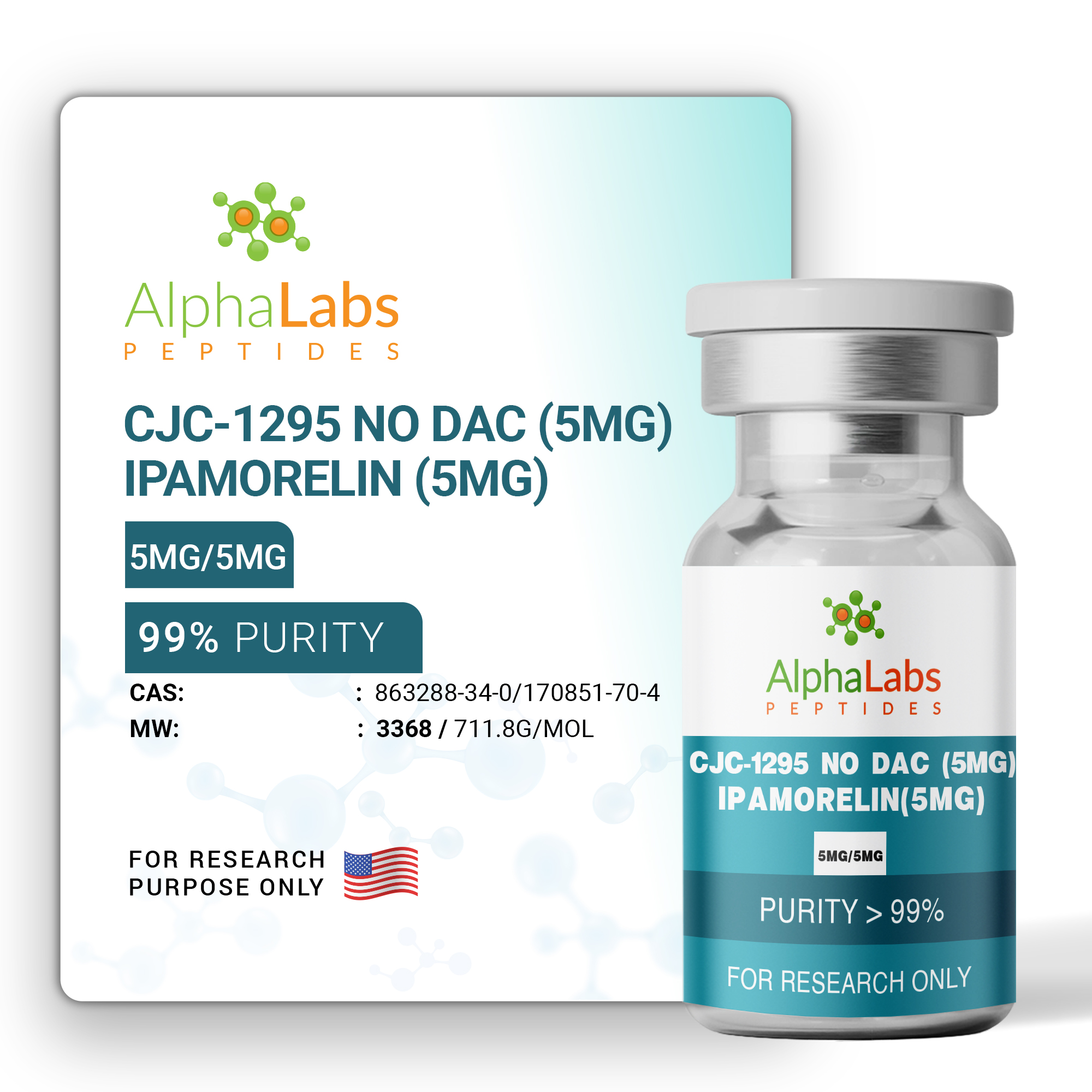 BLEND: CJC-1295 NO DAC (5mg) + Ipamorelin (5mg) - Image 2